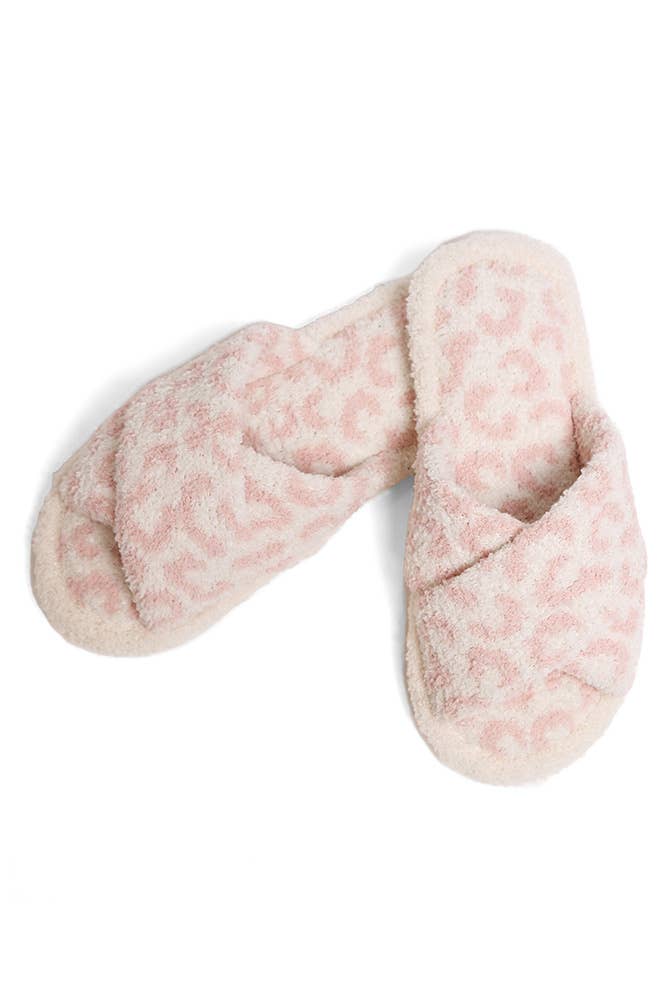 Leopard criss-cross slippers