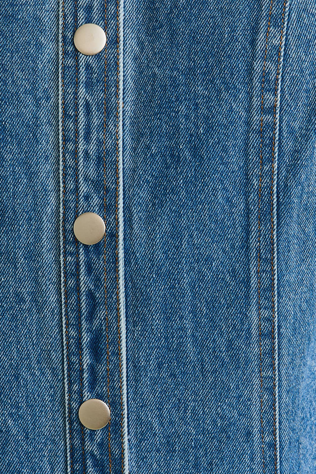 SLEEVE BUTTON DOWN DENIM MINI DRESS