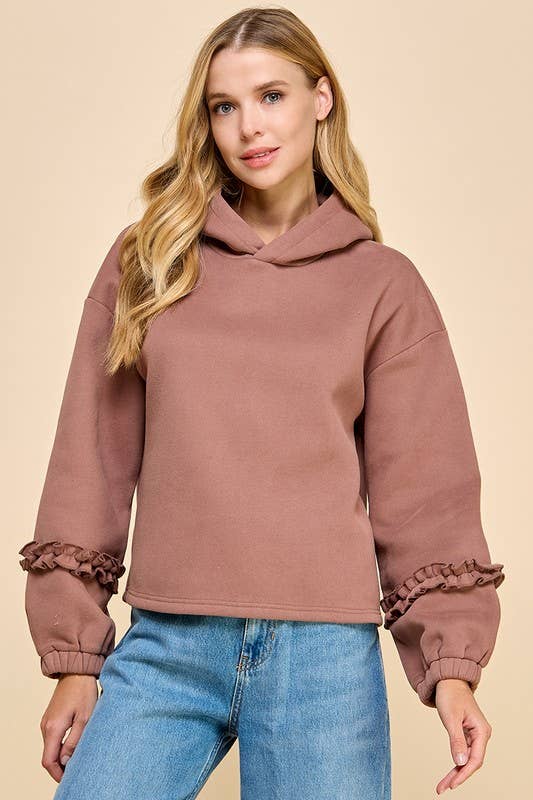 Ruffle Hoodie