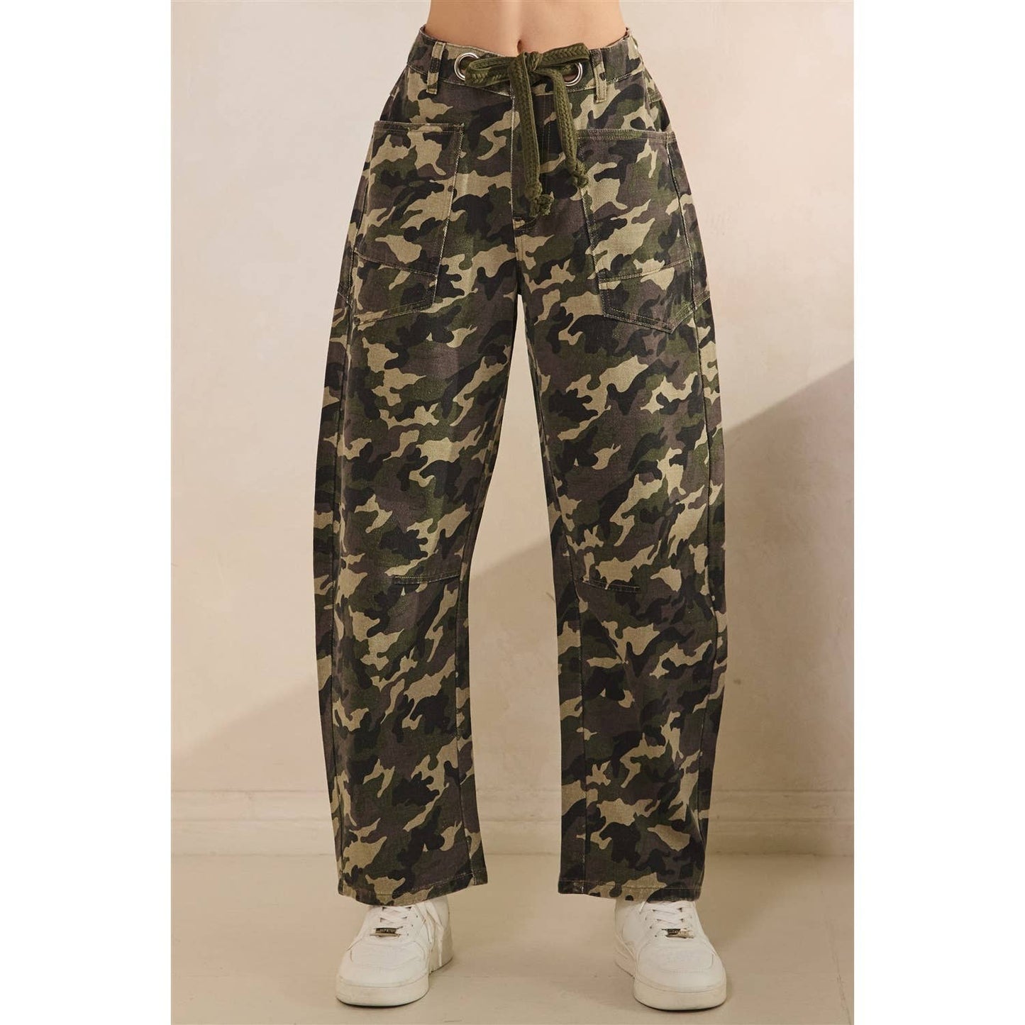Leopard Horseshoe Jeans with Belt Detail