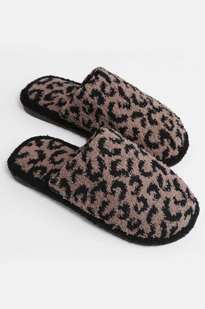 Leopard Fuzzy Slipper