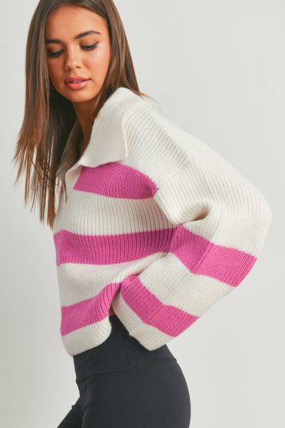 Stripe Collar Sweater