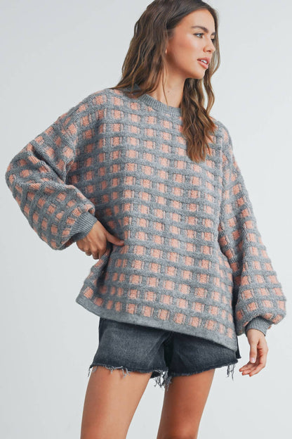 Checkered Oversized Sweater