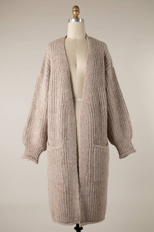 Long Body Soft Cable Knit Cardigan