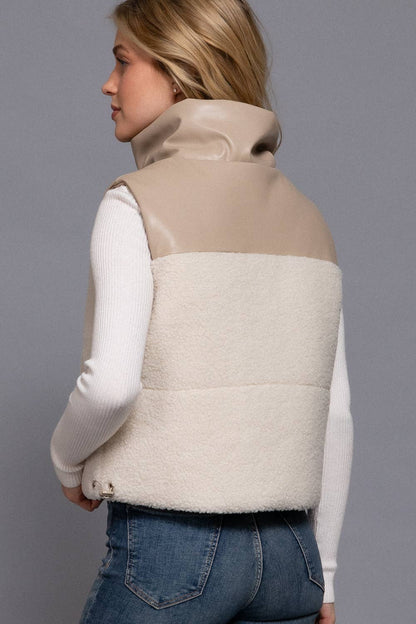 Reversible Leather-Sherpa Vest