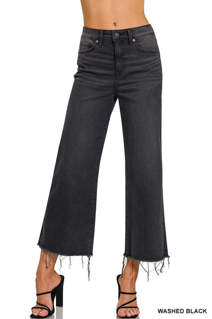 High Rise Black Cropped Jean