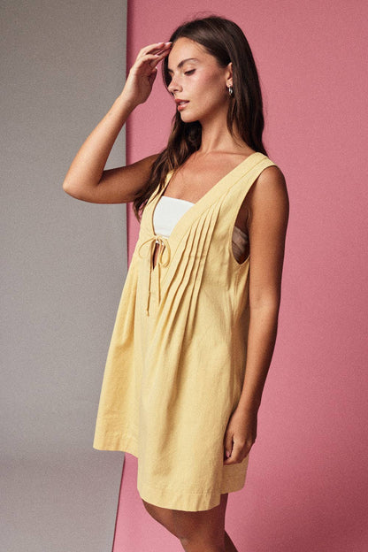 Sleeveless Pleated Romper