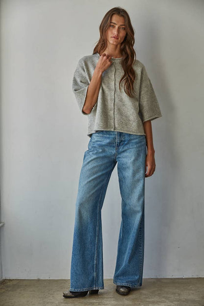 Quarter Sleeve Cardigan