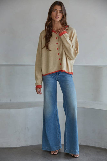 Crew Neck Cardigan