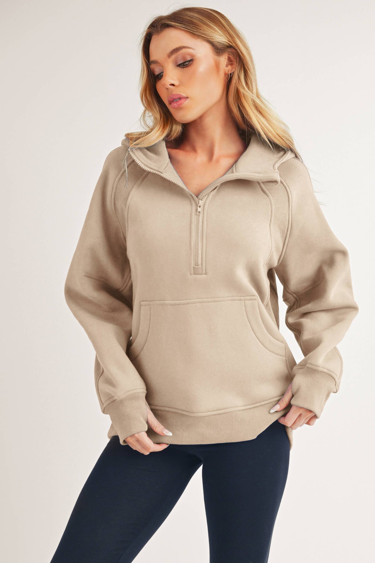 Long Half-Zip Hoodie