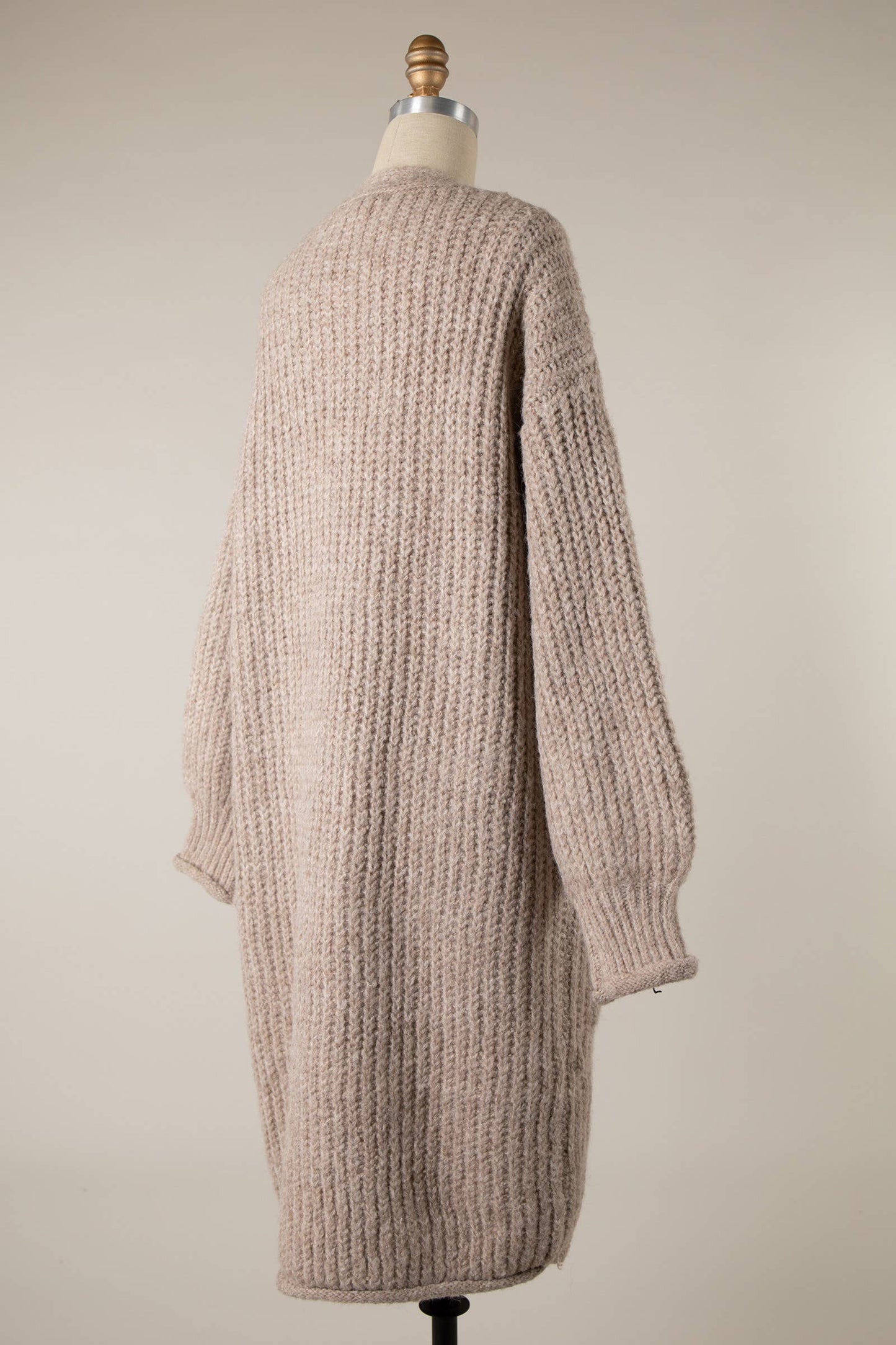 Long Body Soft Cable Knit Cardigan