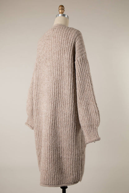 Long Body Soft Cable Knit Cardigan