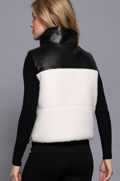 Reversible Leather-Sherpa Vest