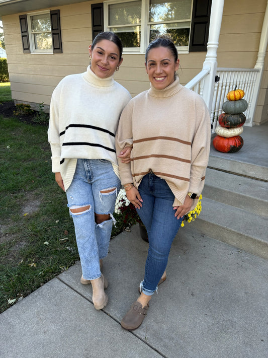 Striped Turtle Neck Sweater