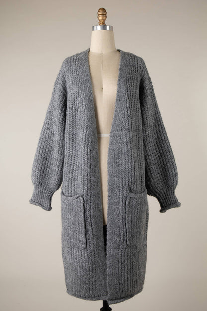 Long Body Soft Cable Knit Cardigan
