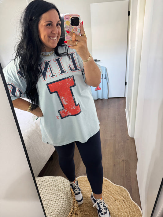 Illinois Southern Split Oversized Band Tee