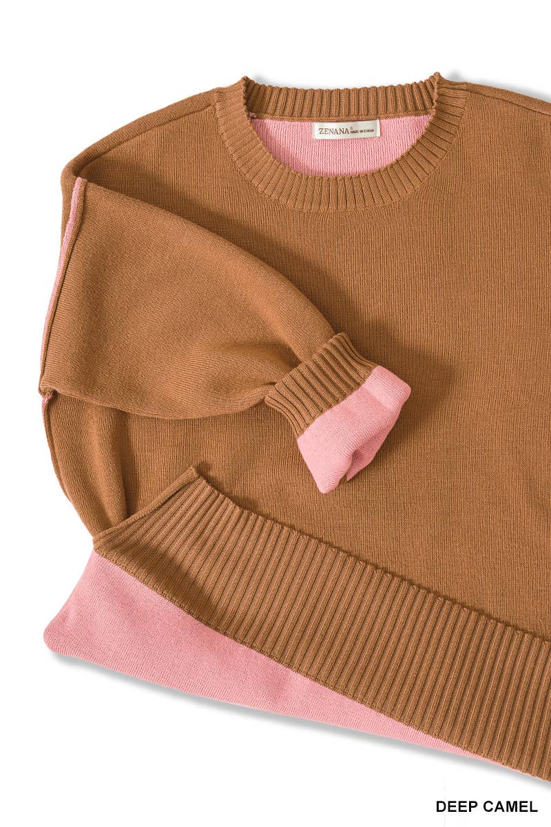 Contrast Trim Sweater
