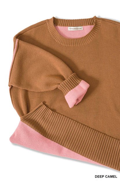 Contrast Trim Sweater