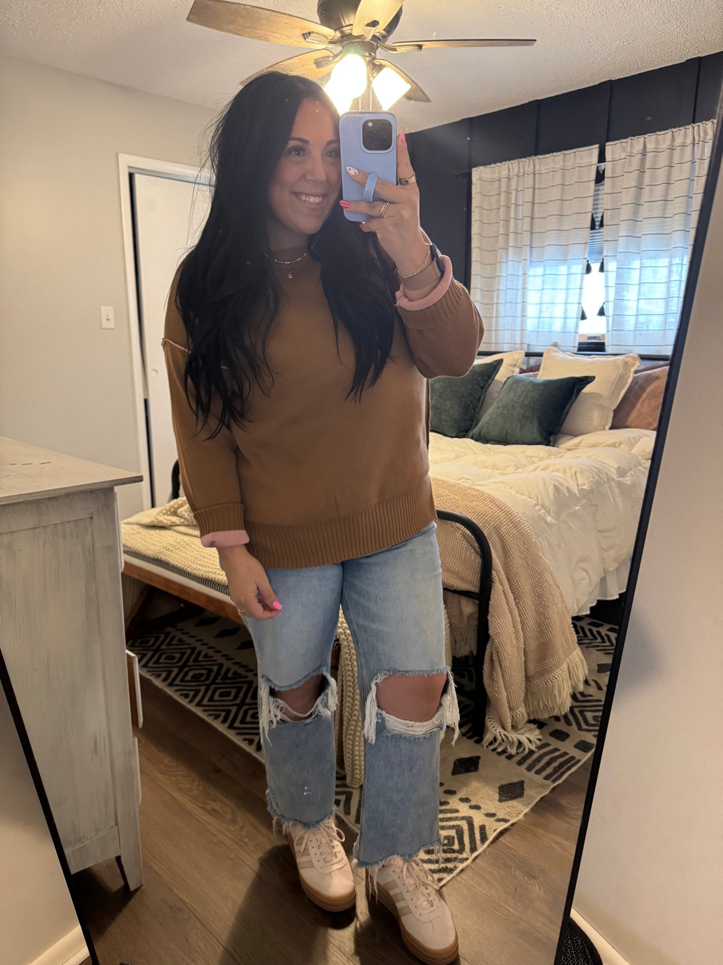 Contrast Trim Sweater