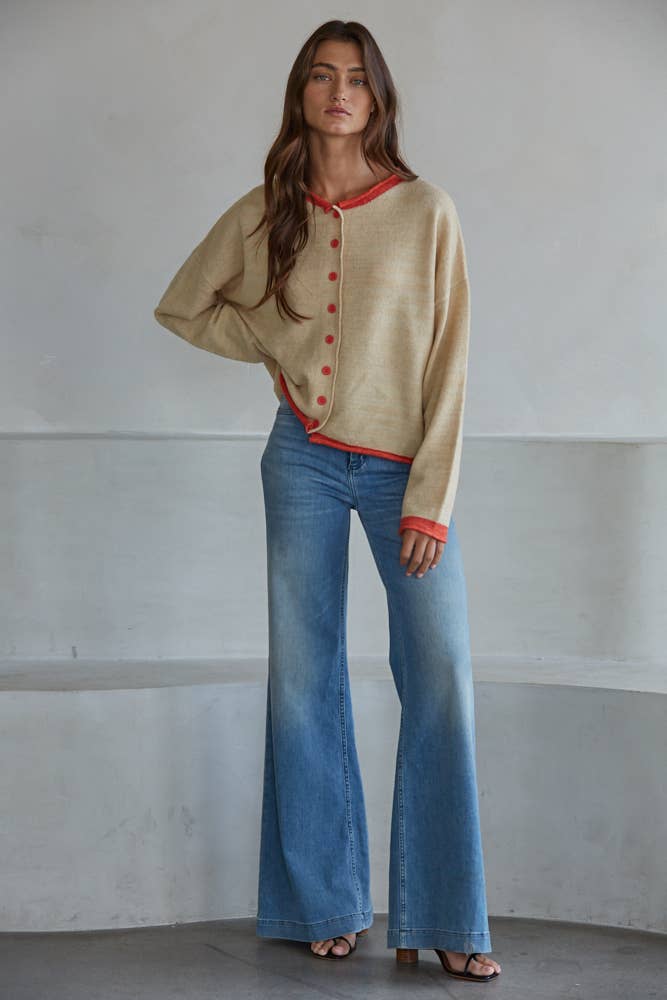 Crew Neck Cardigan