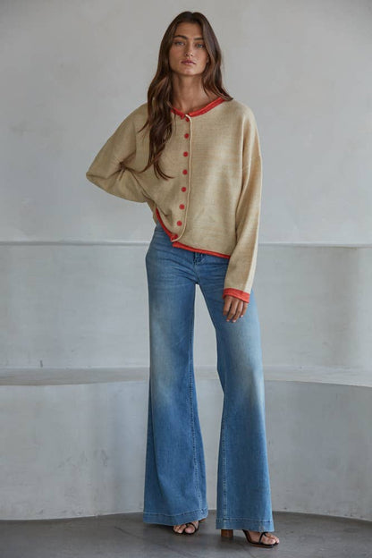Crew Neck Cardigan