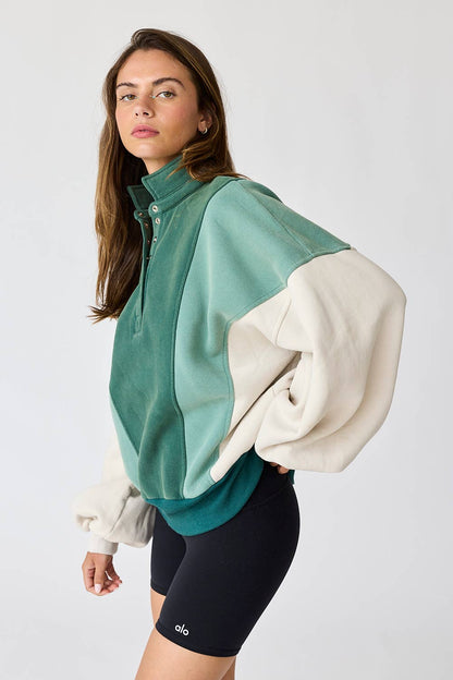 Green Colorblock Pullover