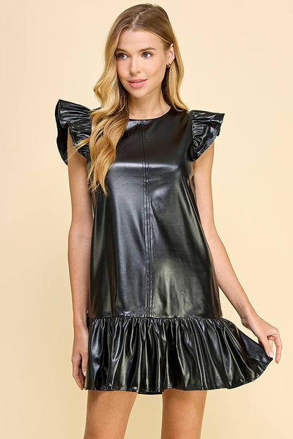 Faux Leather Dress