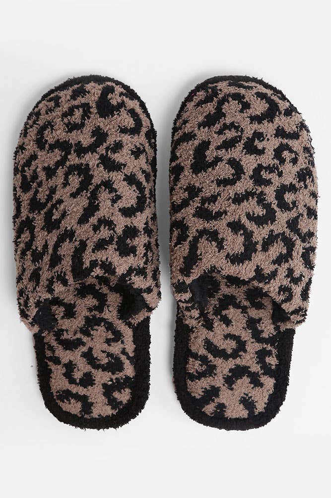 Leopard Fuzzy Slipper