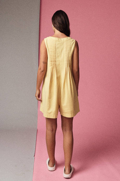 Sleeveless Pleated Romper