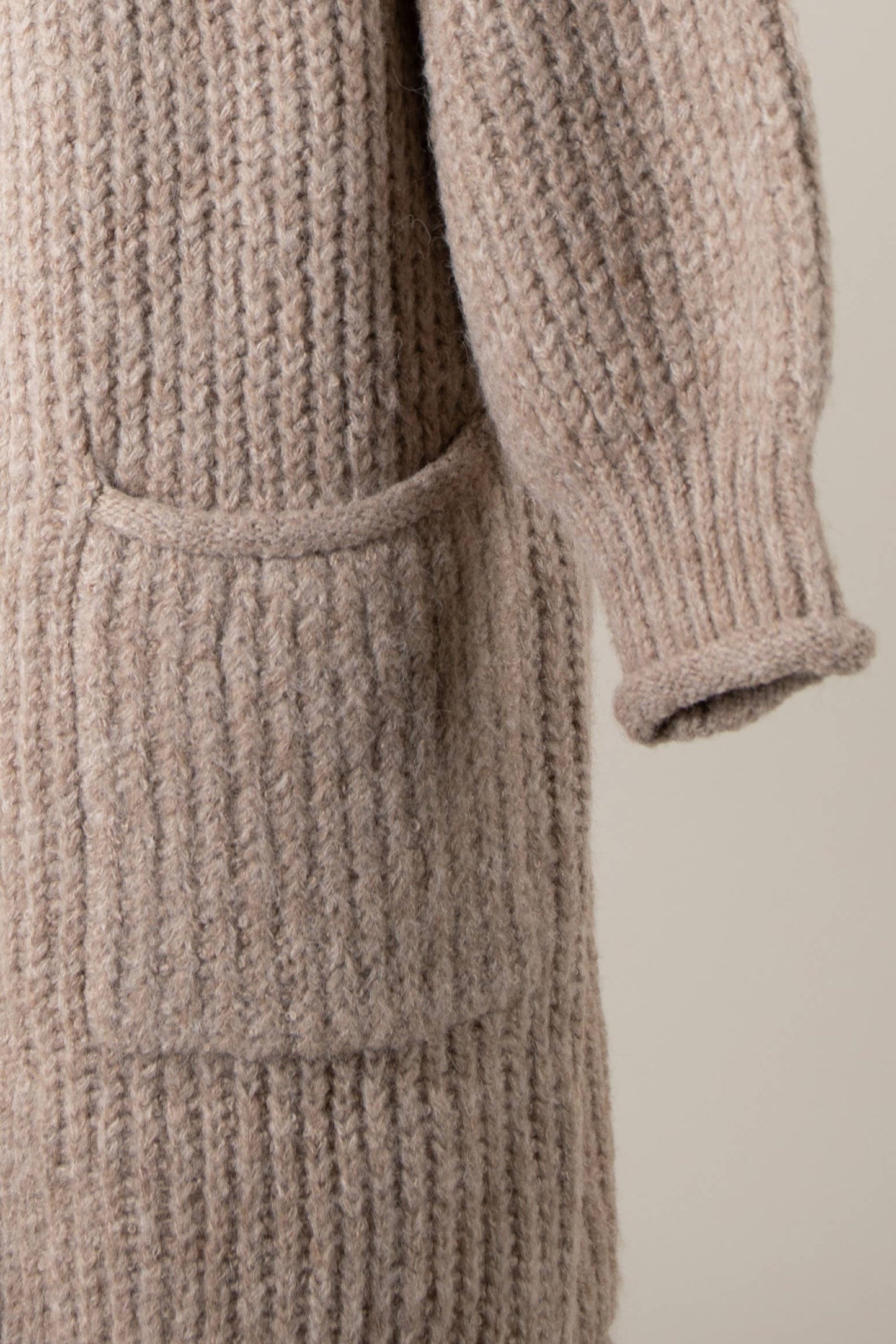 Long Body Soft Cable Knit Cardigan