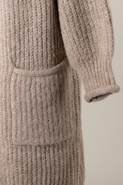 Long Body Soft Cable Knit Cardigan