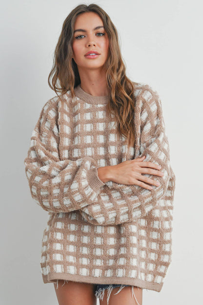 Checkered Oversized Sweater