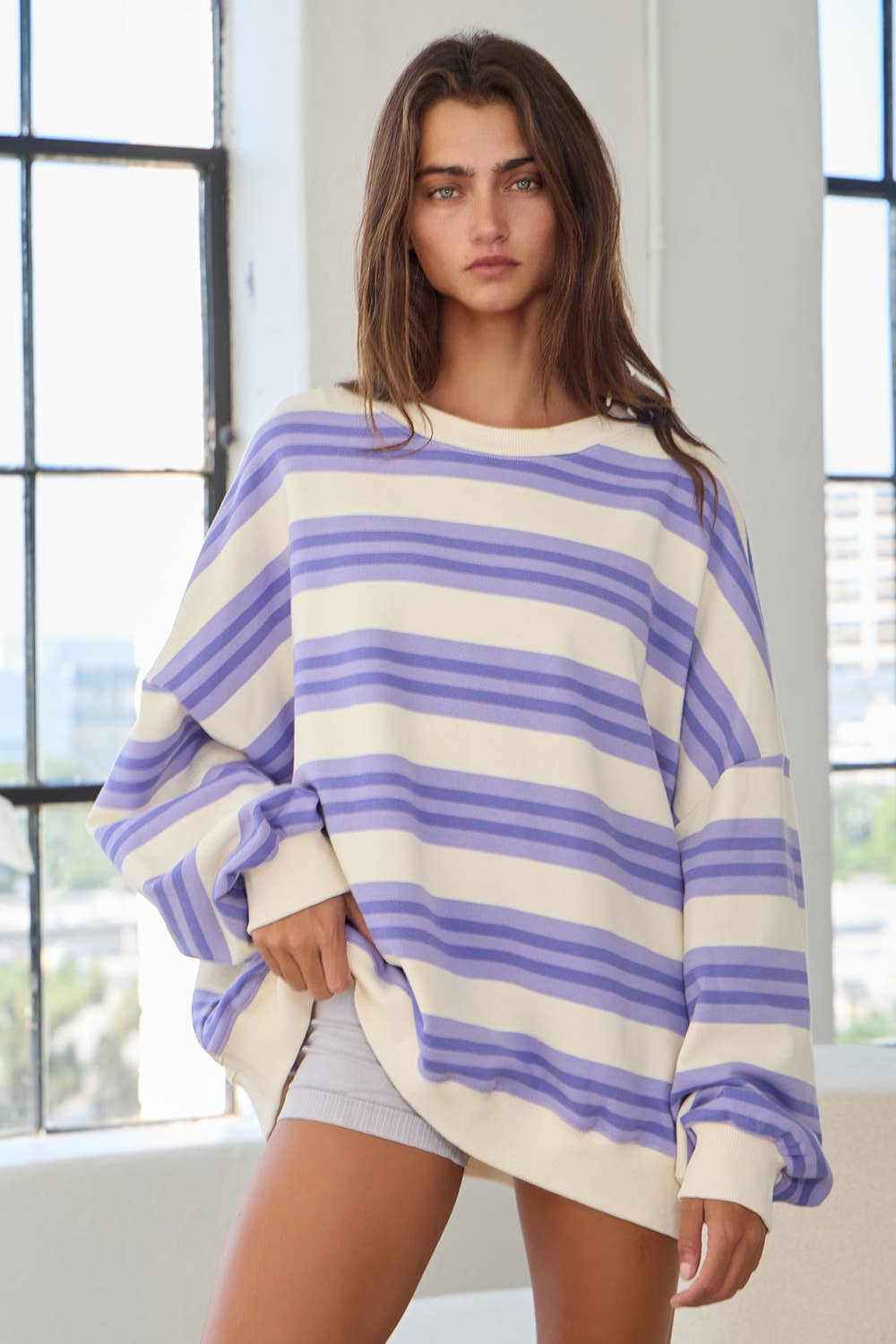 Striped Oversized Sweatshirt