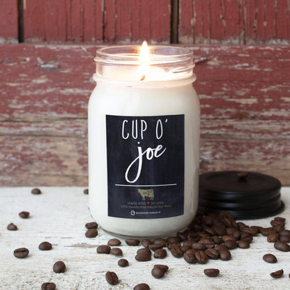 13 oz Mason Jar Candle: Cup O' Joe