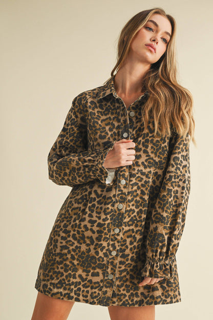 ID7287-B LONG SLEEVE DENIM DRESS