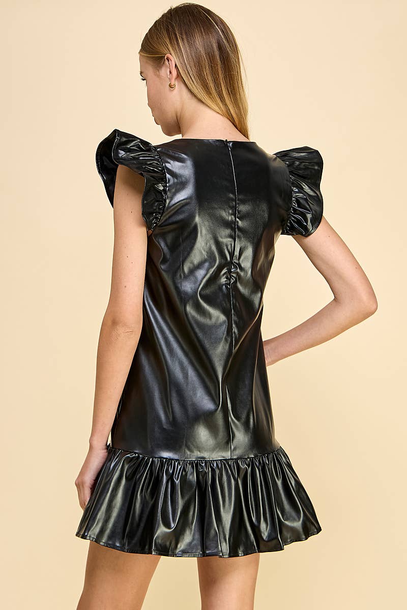 Faux Leather Dress